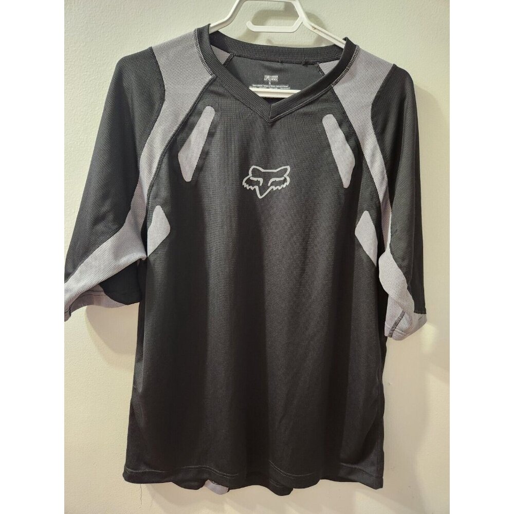 Fox T-Shirt Black Grey Large 100% Polyester